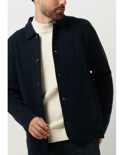 Scotch & Soda Jack Wool-blend Knitted Worker Jacket in Blue für Herren