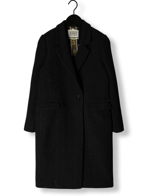Scotch & Soda Black Mäntel Classic Wool Blend Tailored Coat