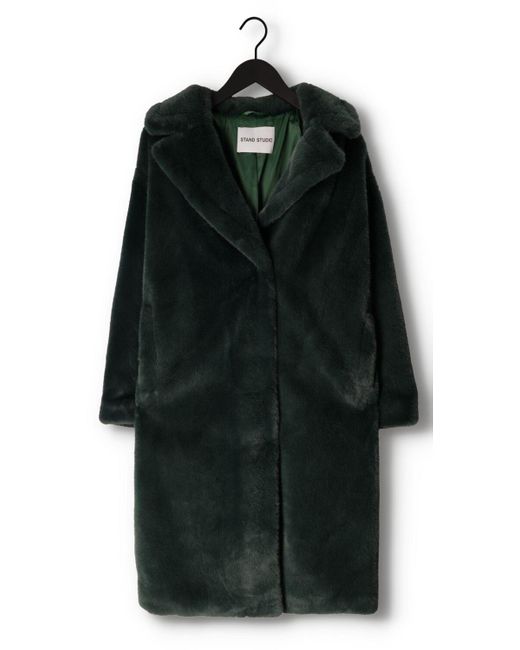 Stand Studio Black Fake-Fur-Jack Maria Coat Soft Damen