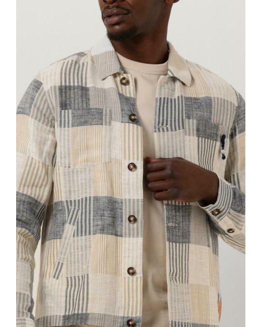 Scotch & Soda Overshirt Linen-blend Jacquard Check Overshirt in Natural für Herren
