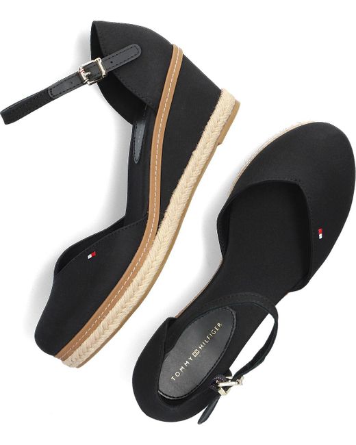 Tommy Hilfiger Black Schwarze Sandalen Basic Closed Toe Mid Wedge