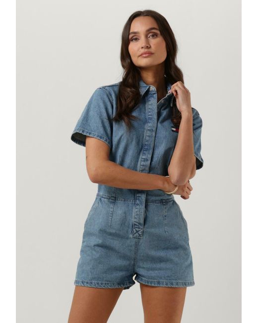 Tommy Hilfiger Blue Jumpsuit Tjw Badge Denim Playsuit