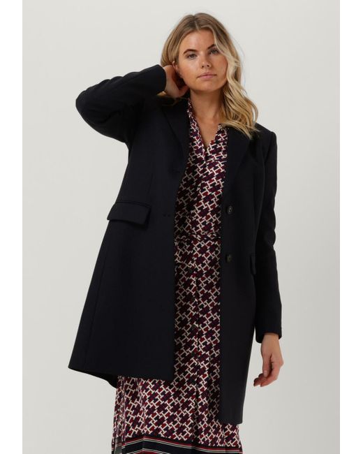 Tommy Hilfiger Black Mäntel Wool Blend Classic Coat Damen