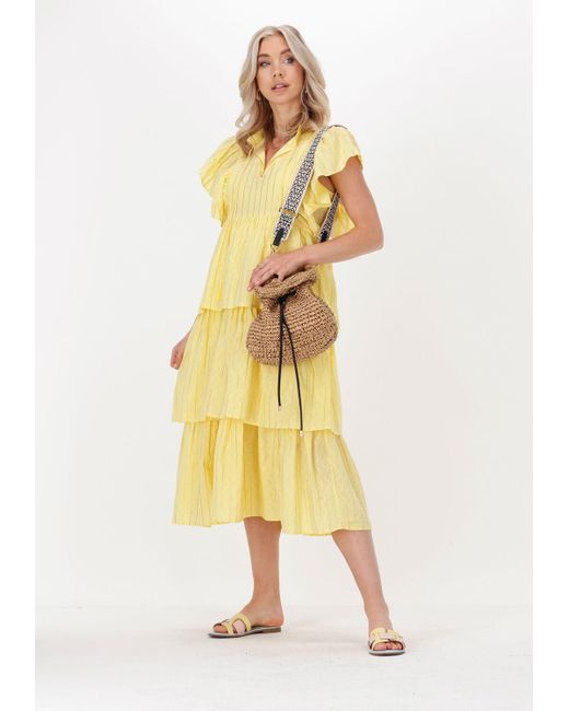 Y.A.S Yellow Midikleid Yaspala Ss Midi Dress - Fest