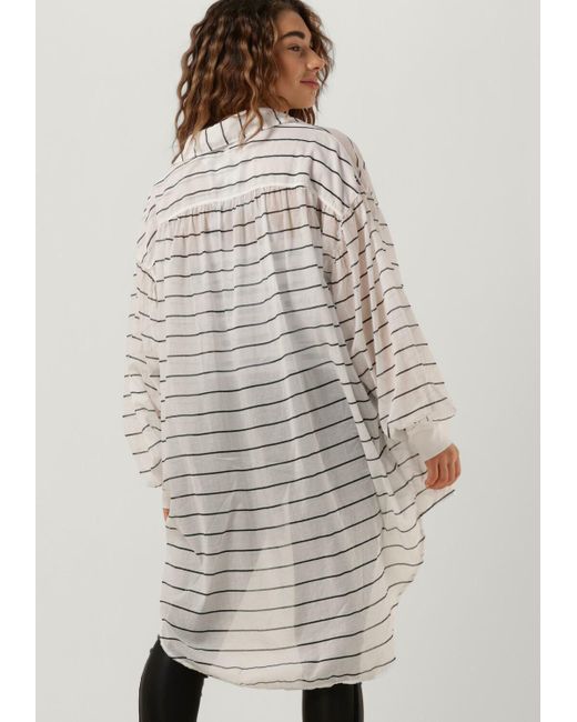 10Days Gray Bluse Oversized Blouse Stripe