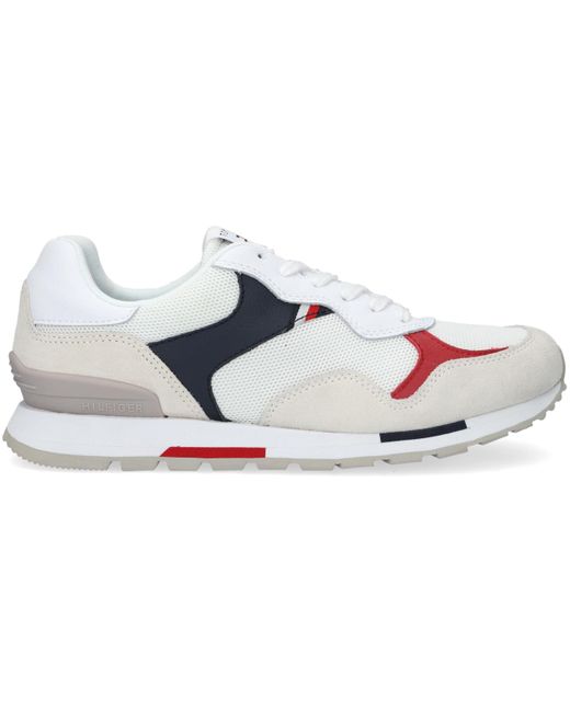 Tommy Hilfiger Lage Sneakers Retro Runner Mix in het Wit voor heren - Lyst
