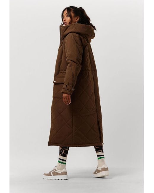 Object Brown Wattierte Jack Katie Long Coat Damen