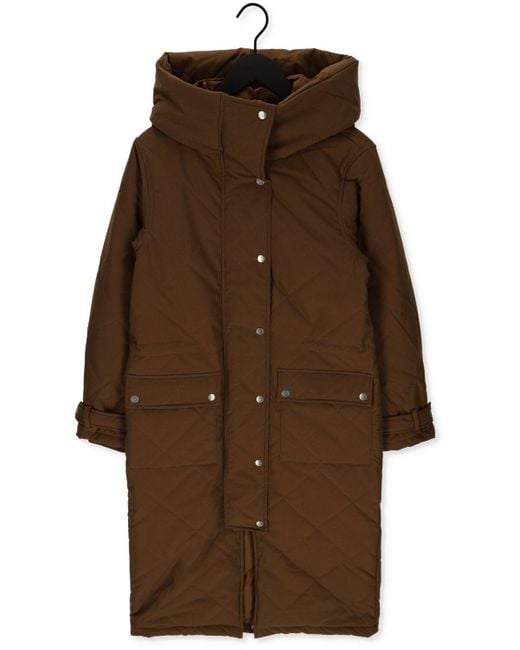 Object Brown Wattierte Jack Katie Long Coat Damen