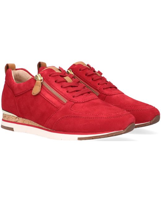 Gabor Dames Sneakers Rood sue 2 rits kurk sneaker ls | Van den Assem
