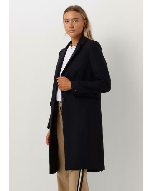 Tommy Hilfiger Black Mäntel Wool Blend Classic Coatd