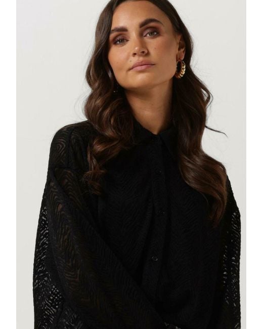 Alix The Label Black Bluse Ladies Woven Zebra Lace Blouse