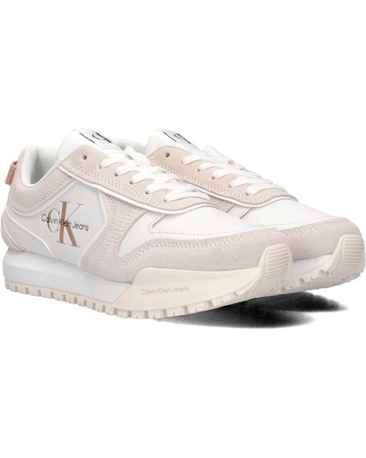 Calvin Klein Black Sneaker Low Tooth Runner Irregular Lines Dames