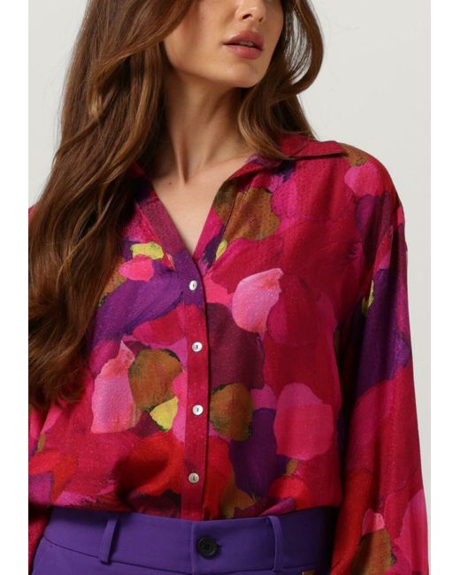 Pom Red Bluse Brushwork Fiery