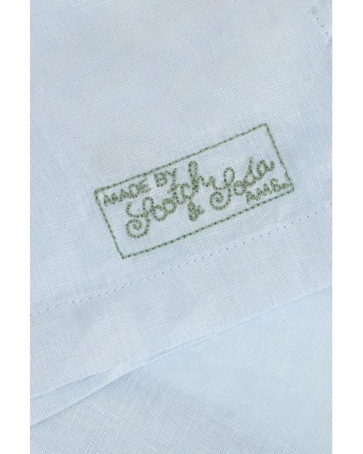 Scotch & Soda Herren Hemden Short-Sleeved Regular Fit Linen Shirt in White für Herren
