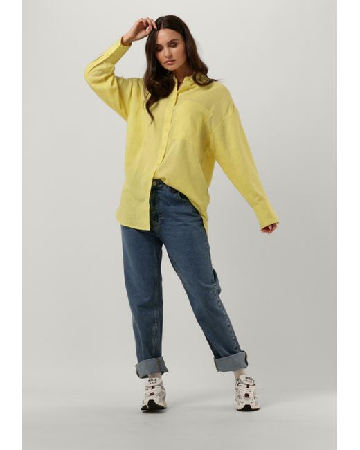 Alix The Label Yellow Bluse Ladies Woven Linen Lyocell Blouse
