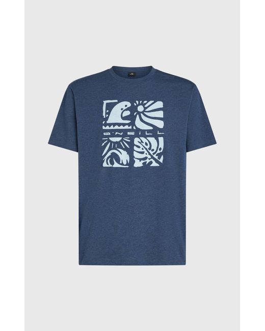 O'neill Sportswear Green Melange Front Print T-Shirt for men