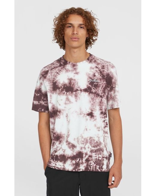 O'neill Sportswear Red Tie Dye Graphic T-Shirt for men