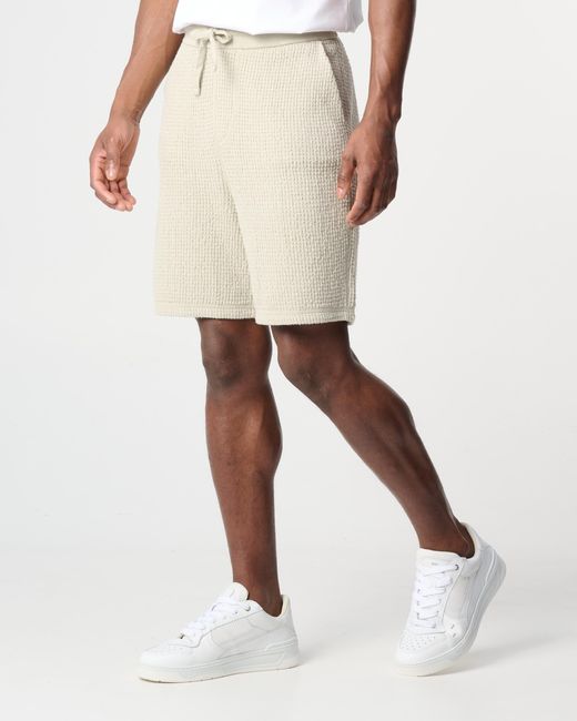 Genti Boss Casual Amoffle Short in het Natural voor heren