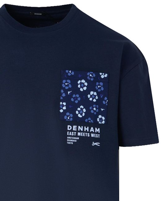 Denham Katagami T-shirt Km in het Blue voor heren