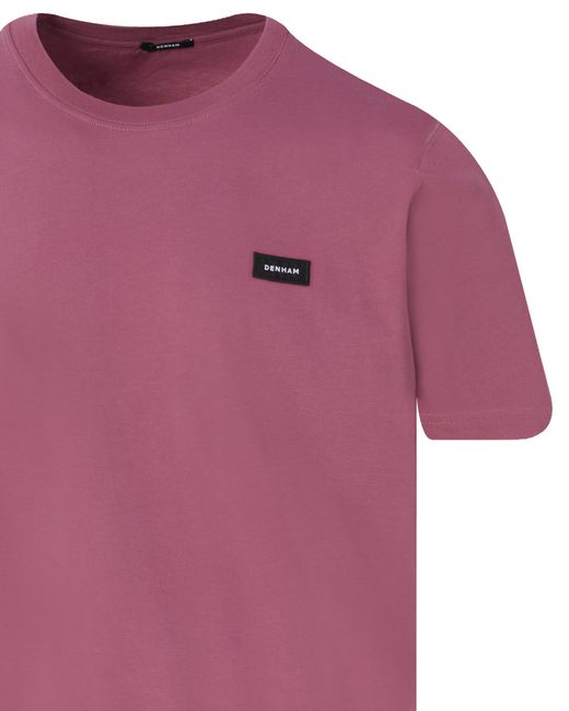 Denham Slim T-shirt Km in het Pink voor heren