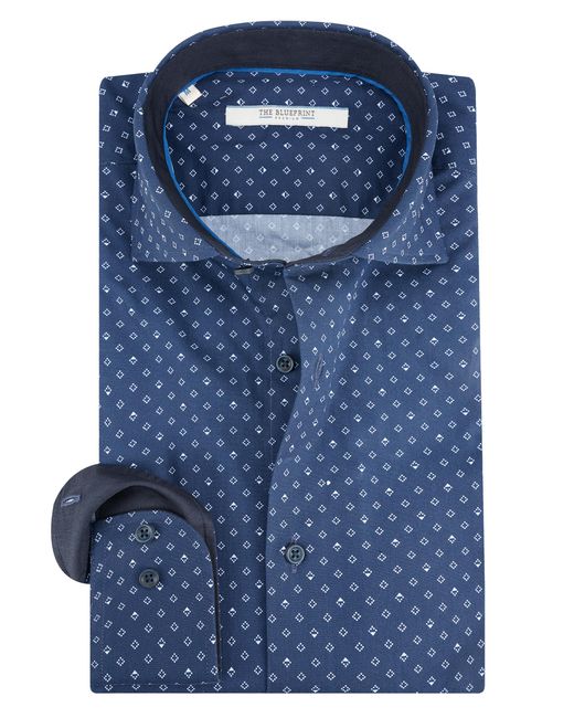 The BLUEPRINT Premium Overhemd Lm in het Blue voor heren