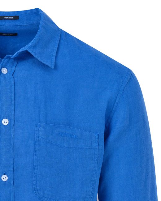 Denham Rob Casual Overhemd Lm in het Blue voor heren