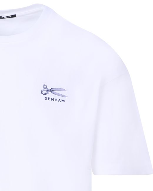 Denham Snip Box T-shirt Km in het White voor heren