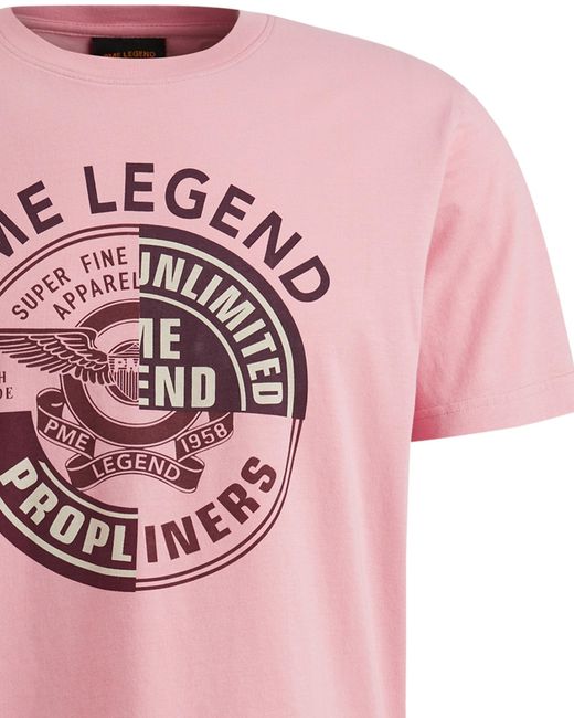 PME LEGEND T-shirt Km in het Pink voor heren