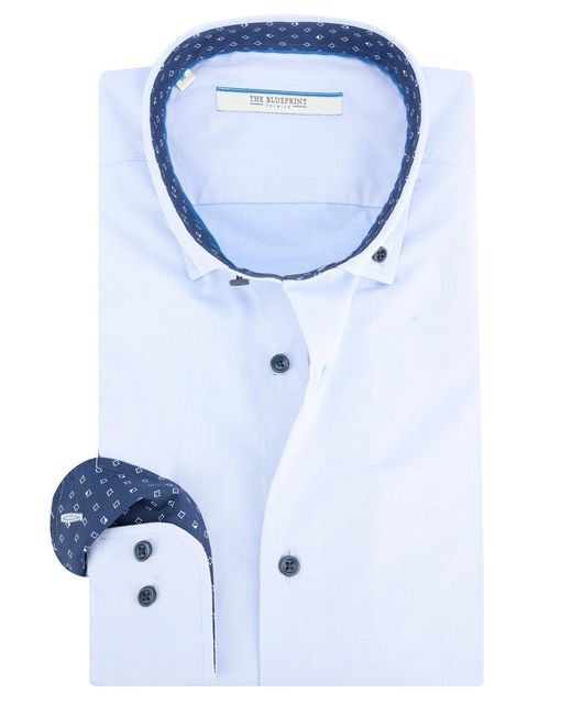 The BLUEPRINT Premium Overhemd Lm in het Blue voor heren