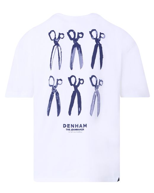 Denham Snip Box T-shirt Km in het White voor heren