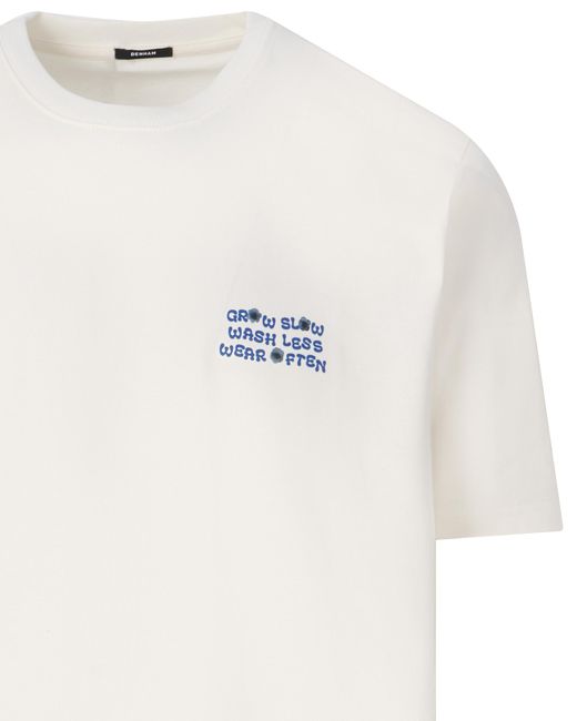 Denham Grow Slow T-shirt Km in het White voor heren
