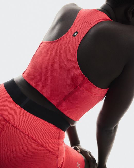 On Shoes Red Pace Pocket Bra