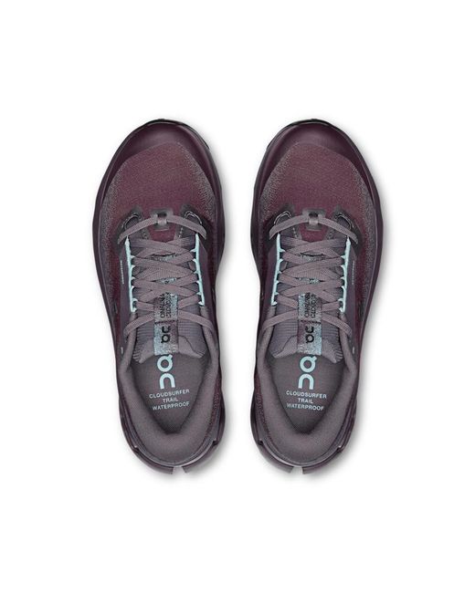 On Shoes Purple Cloudsurfer Trail 2 Waterproof