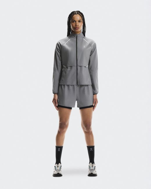 On Shoes Gray Weather Jacket Lumos