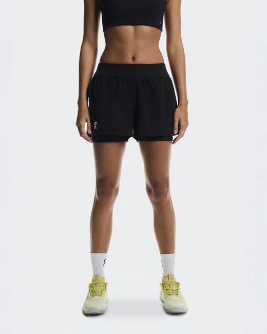 On Shoes Black 3" Court Shorts 2-In-1