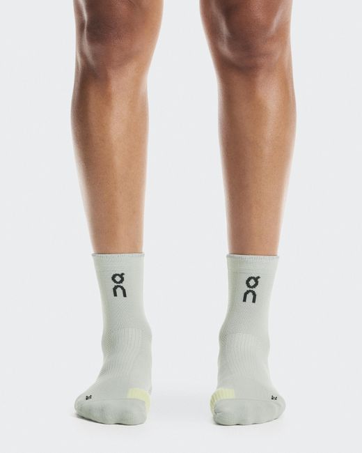 On Shoes White Performance Run Sock Mid