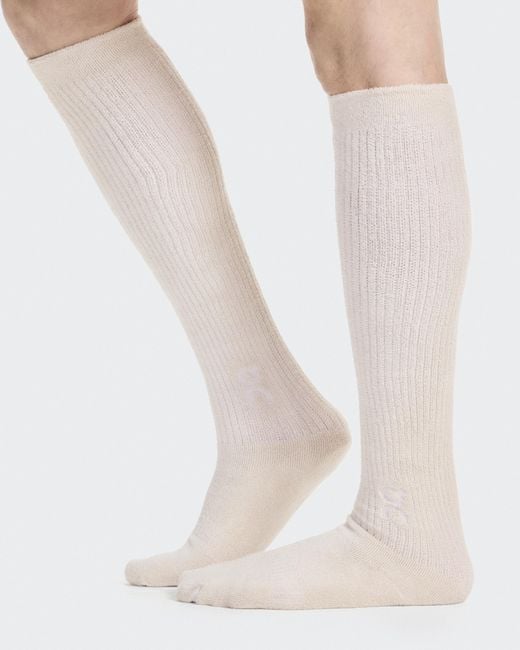 On Shoes White Terry Sock Knee High