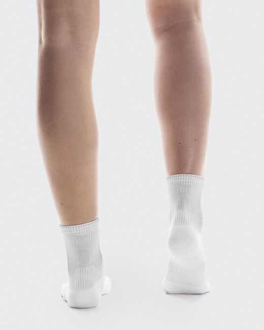 On Shoes White Performance Run Sock Mid