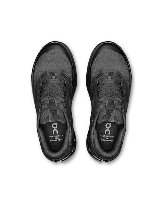 On Shoes Black Cloudsurfer Trail 2 Waterproof