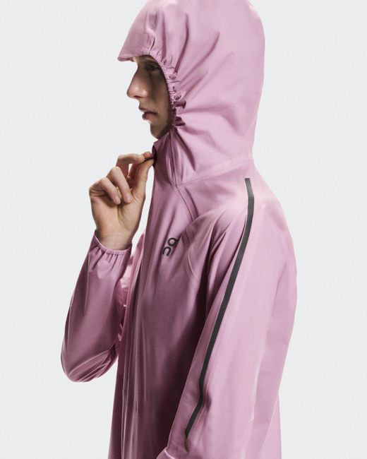 On Shoes Pink Performance Jacket Waterproof