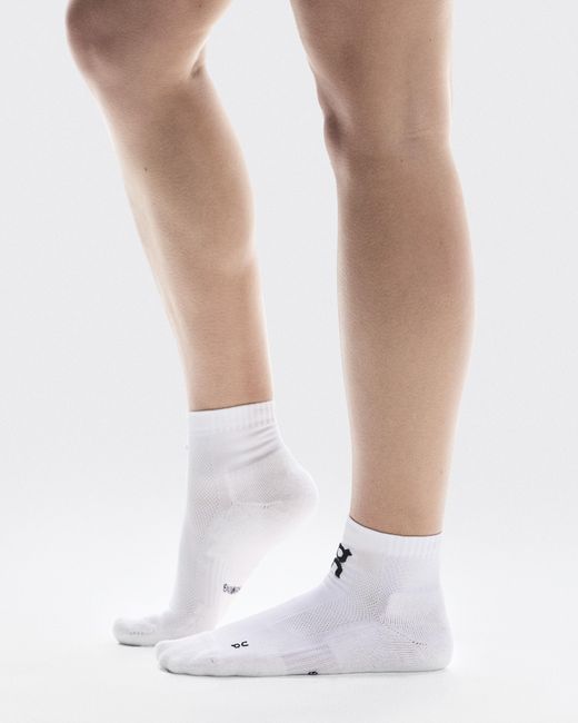 On Shoes White Core Run Sock Mid 2P