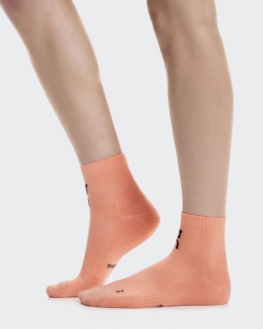 On Shoes Pink Core Run Sock Mid 2P