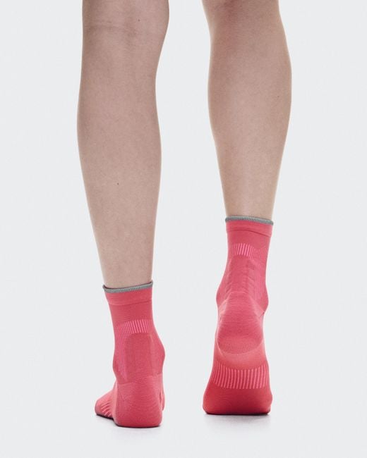 On Shoes Pink Elite Run Sock Mid
