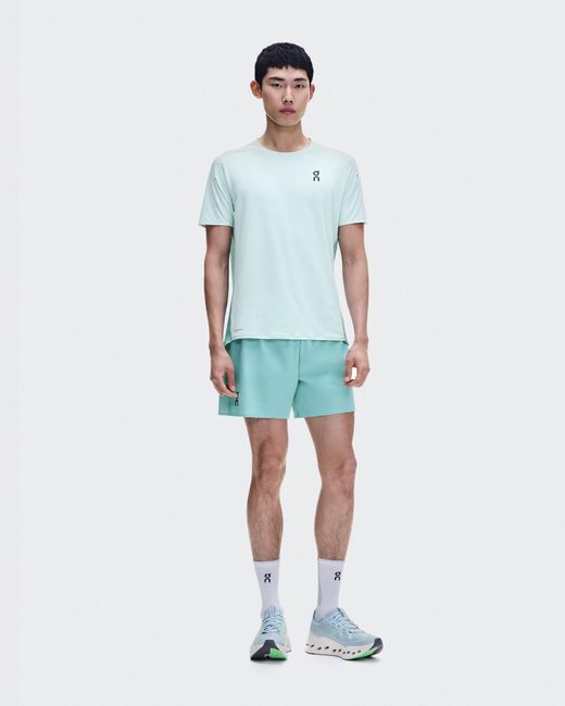 On Shoes Blue 5" Performance Shorts for men