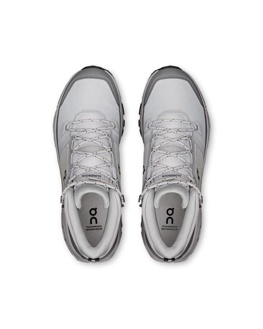 On Shoes Gray Cloudrock Mid Waterproof for men