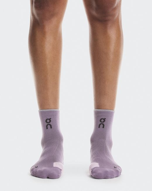 On Shoes White Performance Run Sock Mid