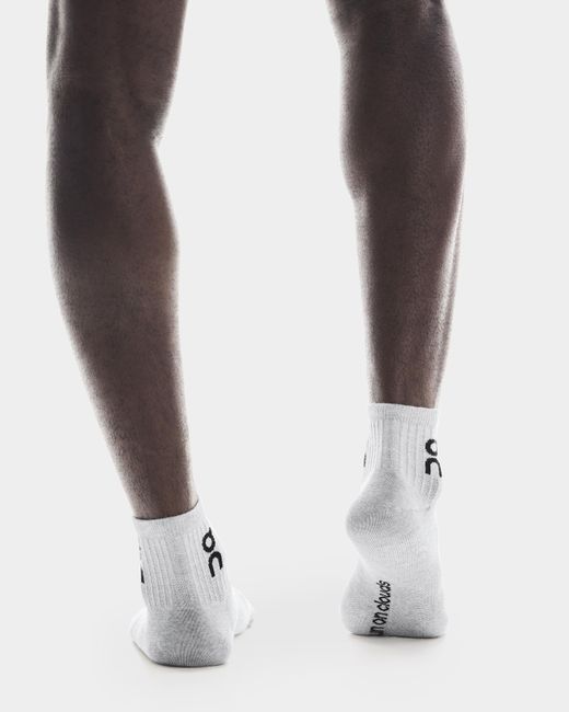 On Shoes White Logo Sock Mid 3P