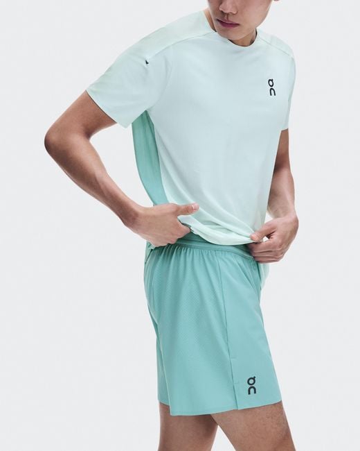 On Shoes Blue 5" Performance Shorts for men