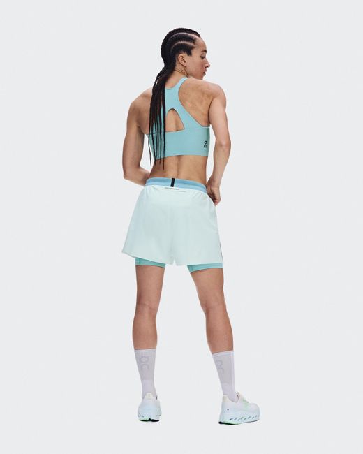 On Shoes Blue 3" Performance 2/1 Shorts