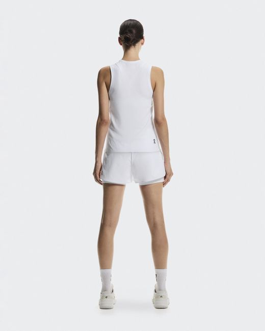 On Shoes White 3" Court Shorts 2-In-1